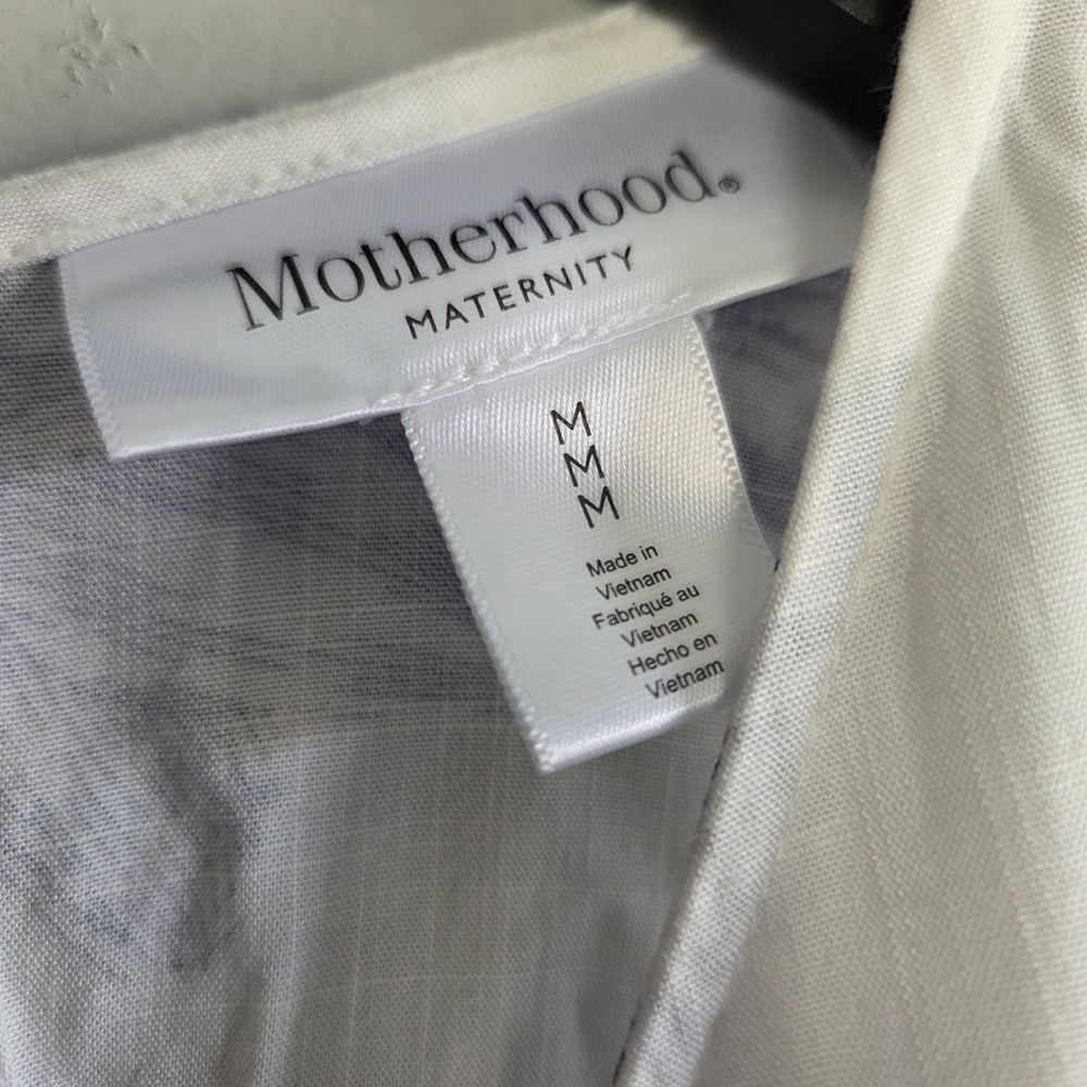 Motherhood Maternity Floral Blouse White Blue Orange Kimono Sleeve V-Neck Size M - Picture 7 of 7